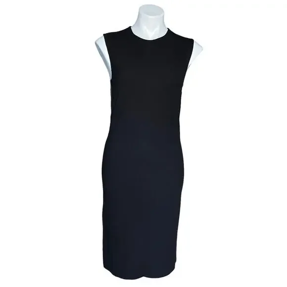 Vince black ribbed midi sleeveless sheath dress size medium - Picture 10 of 10